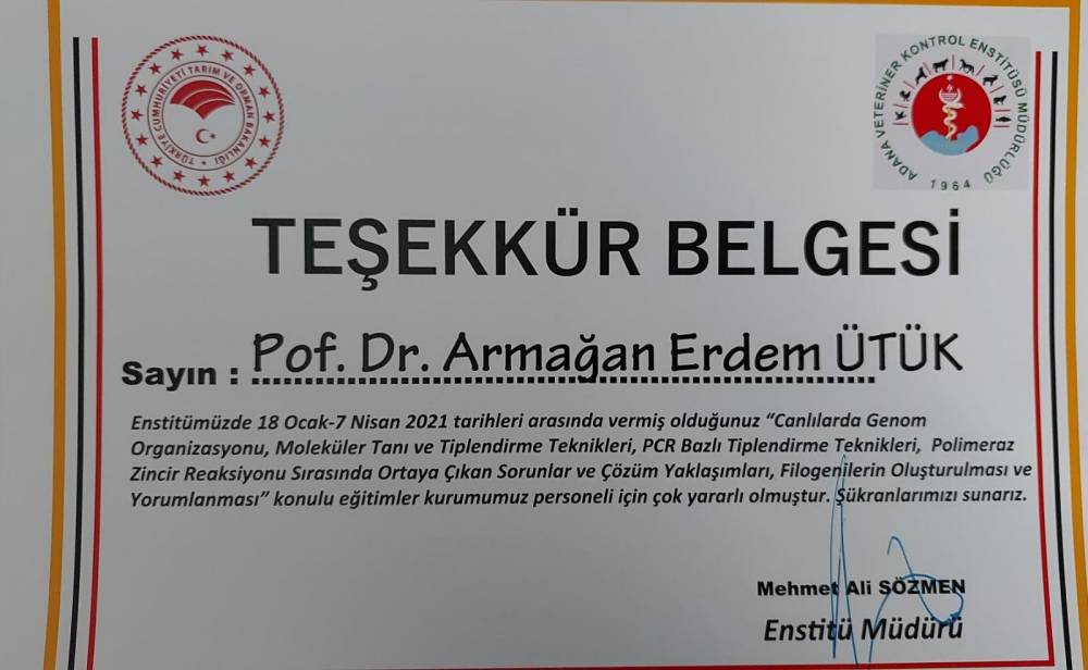 Adana Veteriner Kontrol Enstitüsü Müdürlüğü personeline eğitim